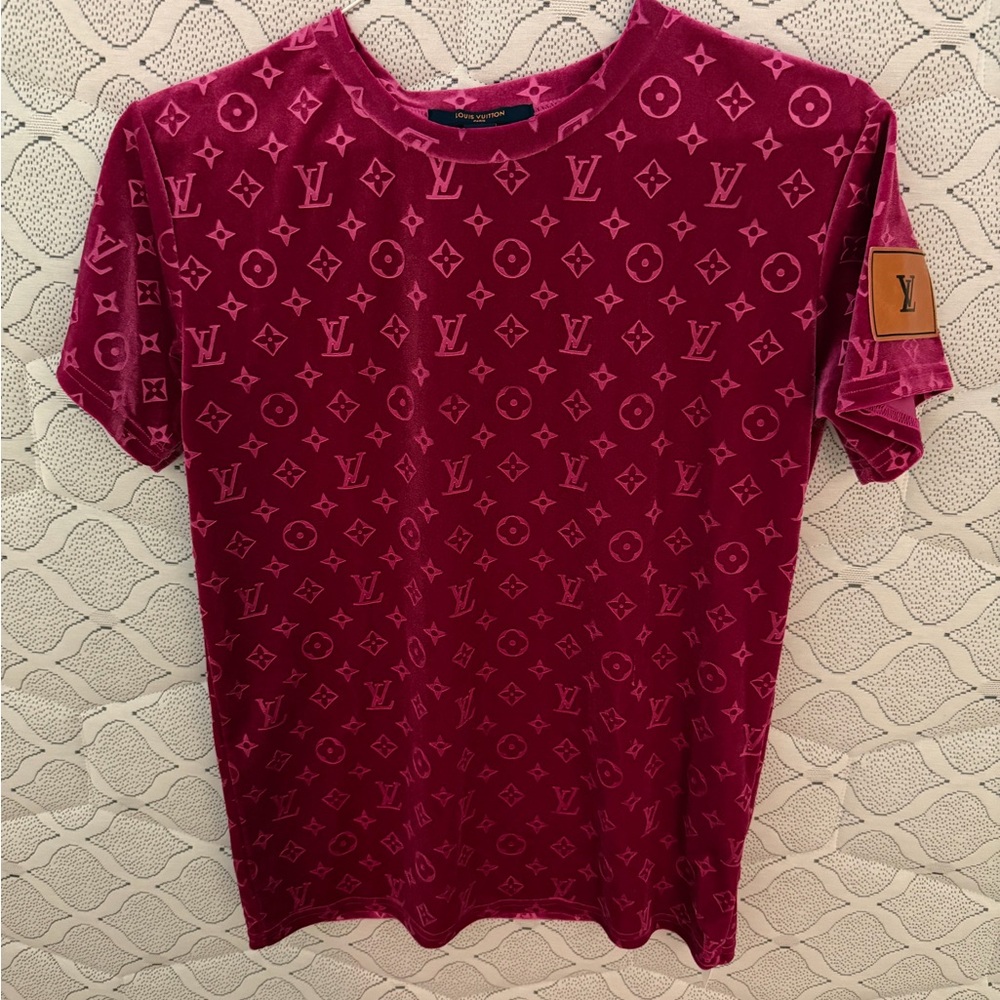 Louis Vuitton Red Monogram Short Sleeve Tee